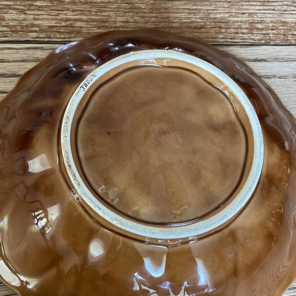 VINTAGE Japan drip glaze 1970s bowl scalloped floral - Picture 4 of 6